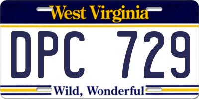 WV license plate DPC729