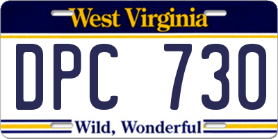WV license plate DPC730