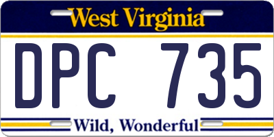WV license plate DPC735