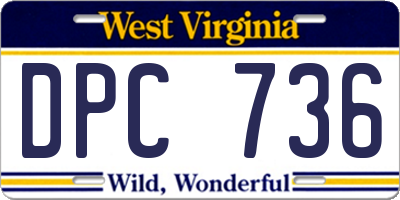 WV license plate DPC736