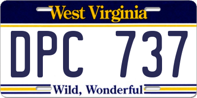 WV license plate DPC737