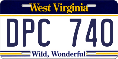 WV license plate DPC740