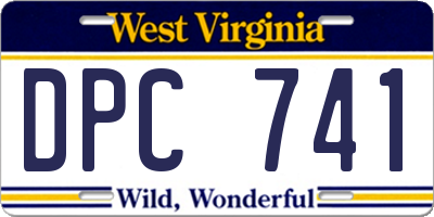 WV license plate DPC741