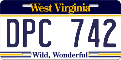 WV license plate DPC742