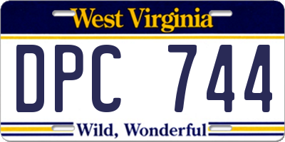 WV license plate DPC744