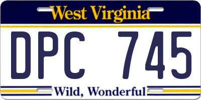 WV license plate DPC745