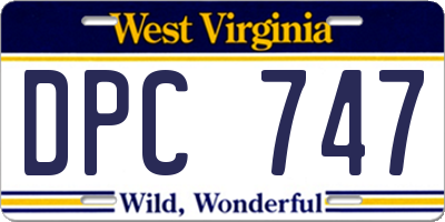 WV license plate DPC747