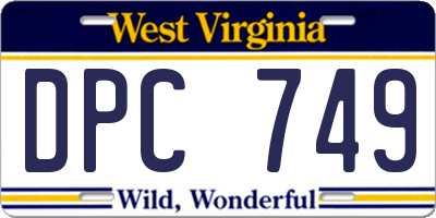 WV license plate DPC749