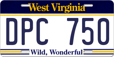 WV license plate DPC750
