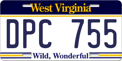 WV license plate DPC755