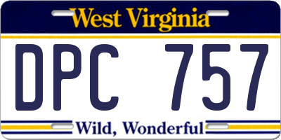 WV license plate DPC757