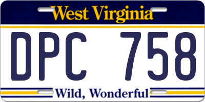 WV license plate DPC758