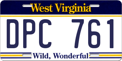 WV license plate DPC761