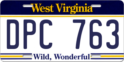 WV license plate DPC763