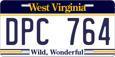 WV license plate DPC764