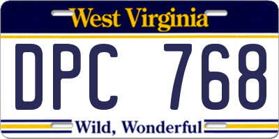 WV license plate DPC768
