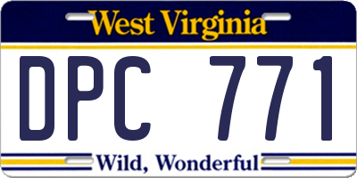 WV license plate DPC771