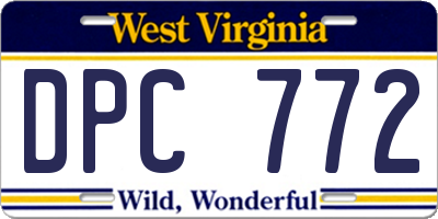 WV license plate DPC772