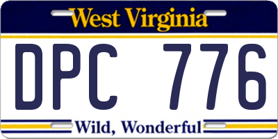 WV license plate DPC776