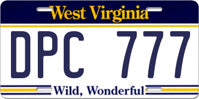 WV license plate DPC777