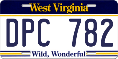 WV license plate DPC782