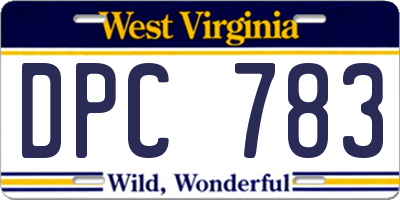 WV license plate DPC783