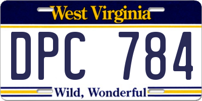 WV license plate DPC784