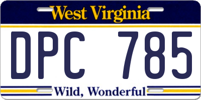 WV license plate DPC785
