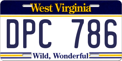WV license plate DPC786