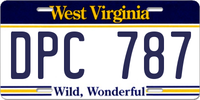 WV license plate DPC787
