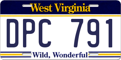 WV license plate DPC791