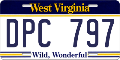 WV license plate DPC797