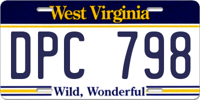WV license plate DPC798