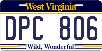 WV license plate DPC806