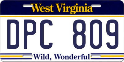 WV license plate DPC809
