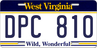 WV license plate DPC810