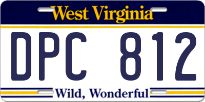 WV license plate DPC812