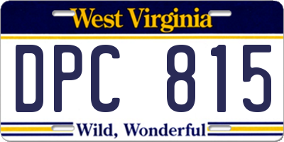 WV license plate DPC815