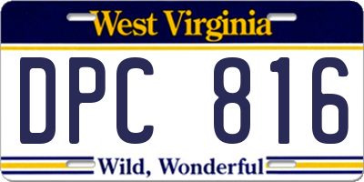WV license plate DPC816