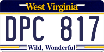 WV license plate DPC817