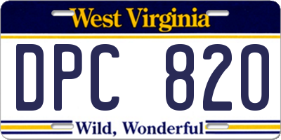 WV license plate DPC820