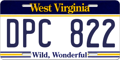 WV license plate DPC822