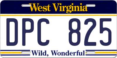 WV license plate DPC825