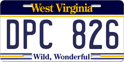 WV license plate DPC826