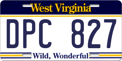 WV license plate DPC827