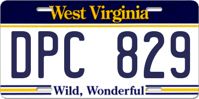 WV license plate DPC829