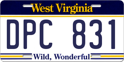 WV license plate DPC831