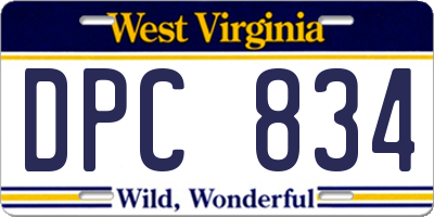 WV license plate DPC834