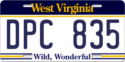 WV license plate DPC835