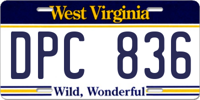 WV license plate DPC836